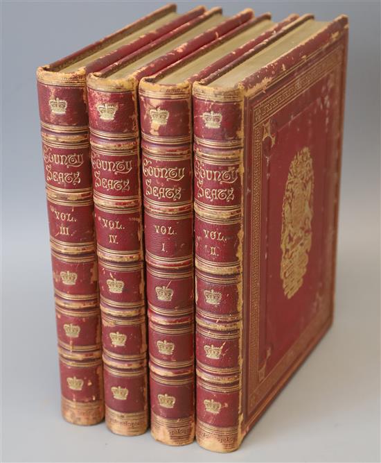 Morris, F.O. - Picturesque Seats of the Noble and Gentlemen of Great Britain and Ireland, 4 vols (1-4) of 6, qto, original cloth gilt,